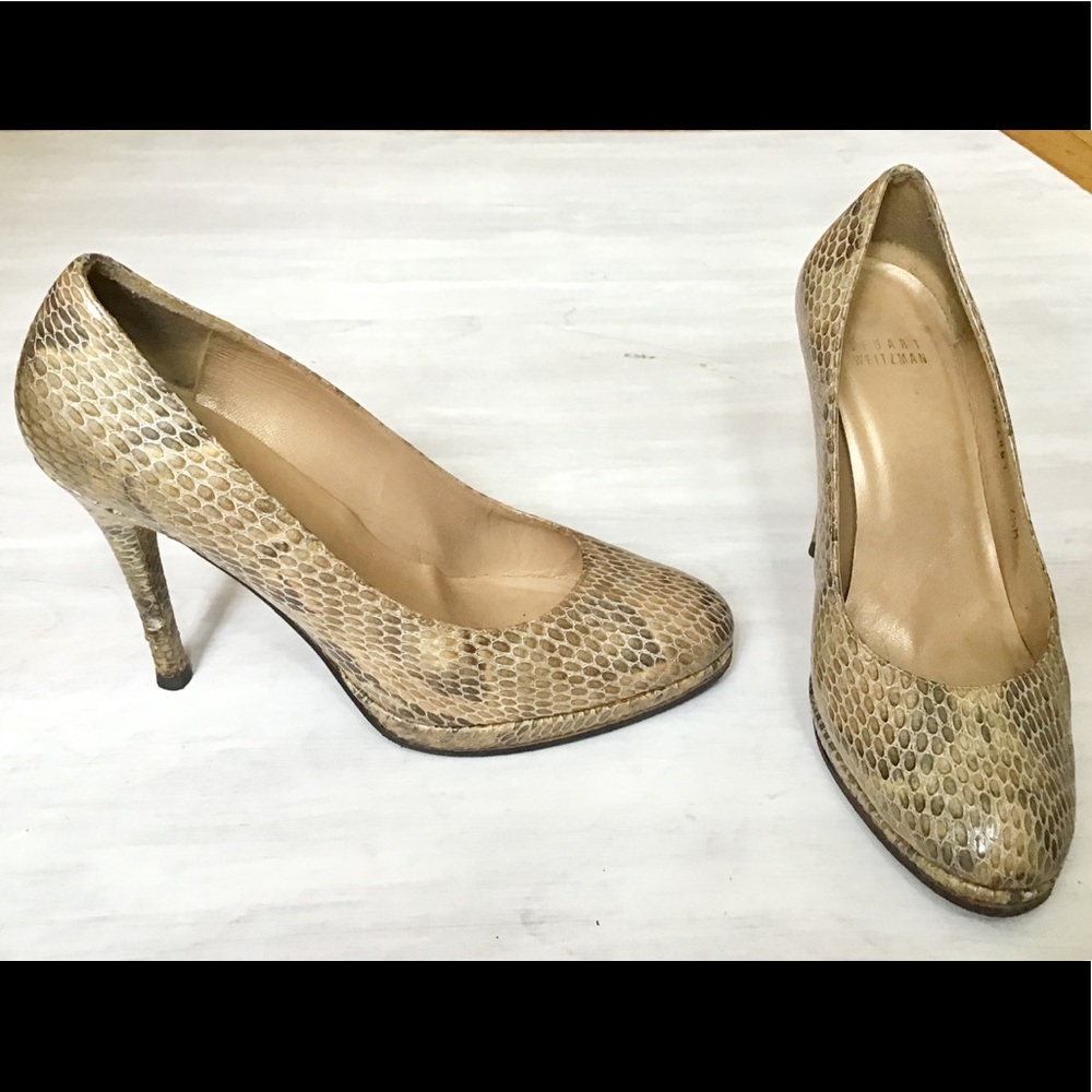 Stuart Weitzman Snakeskin Platform Pump